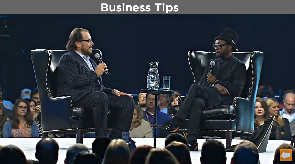 Smarter Face Masks [image of Benioff and Will.i.am]